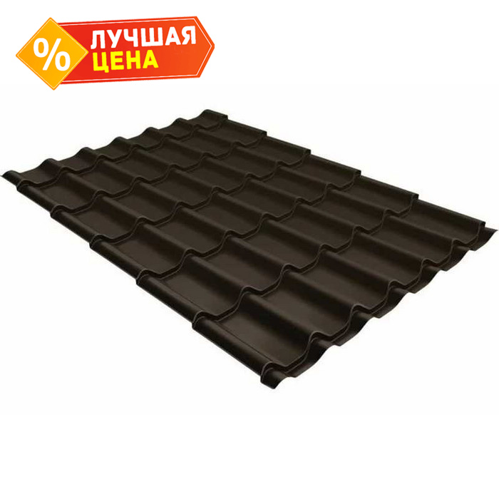 Металлочерепица Grand Line Classic (Классик) 0,5 Atlas RR 32 Темно-коричневый