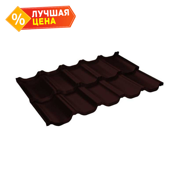 Металлочерепица Grand Line Kvinta Uno (Квинта Уно) 0,5 GreenCoat Pural Matt BT RAL 8017 Шоколад