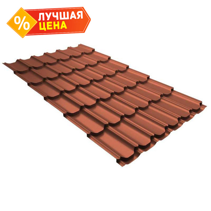 Металлочерепица Grand Line Kvinta plus (Квинта Плюс) 0,5 Quarzit Cuprum Steel