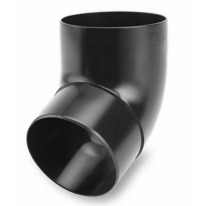 Колено трубы 90мм 67° KROP ПВХ, для водостока 130/90 мм, цвет Черный, Galeco