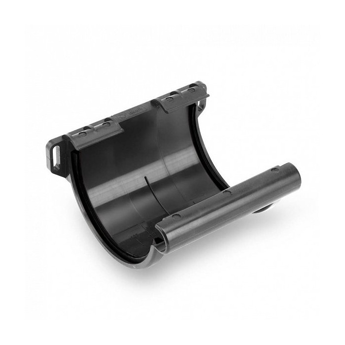 Соединитель желоба ПВХ, 152(130)/100 мм, цвет Графит, Galeco