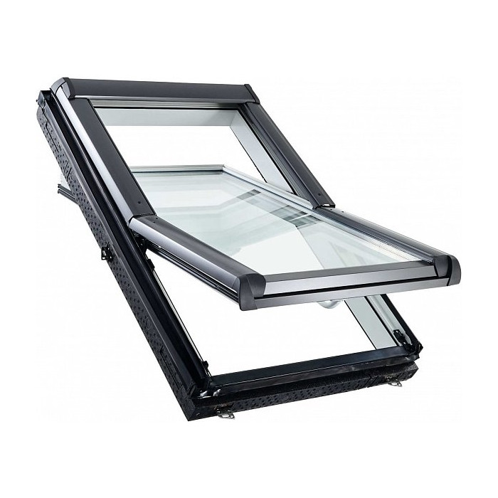 Окно R45 K100L5 без термоблока, 94х98 см, из ПВХ (вент.клапан, однокамерное, среднеповоротное), Roto