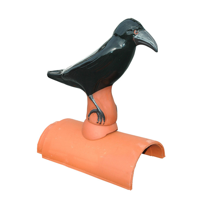 Декоративный элемент на кровлю Ворон, черный, глазурь, Purr-Keramic