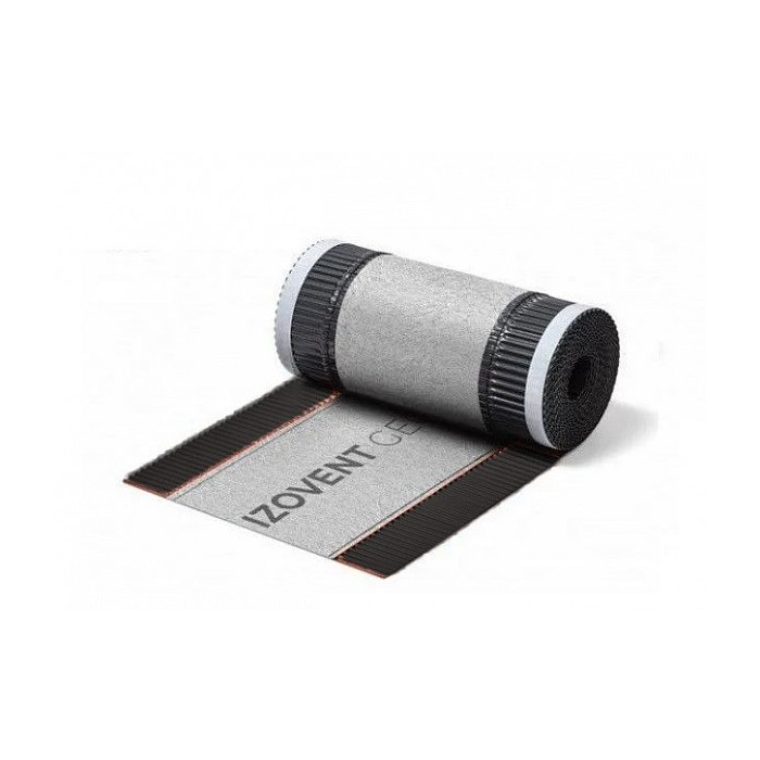 Аэроэлемент конька/хребта IZOVENT GEO, 5х0,380м, для керамической и цементно-песчаной черепицы, Черный, 4roof