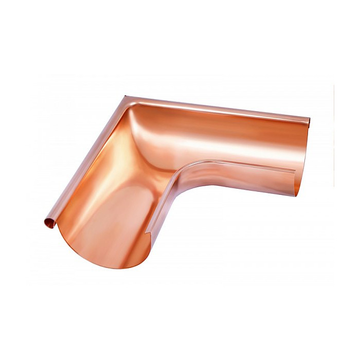Угол желоба внешний 90 гр, d-125 мм, медь, Aquasystem