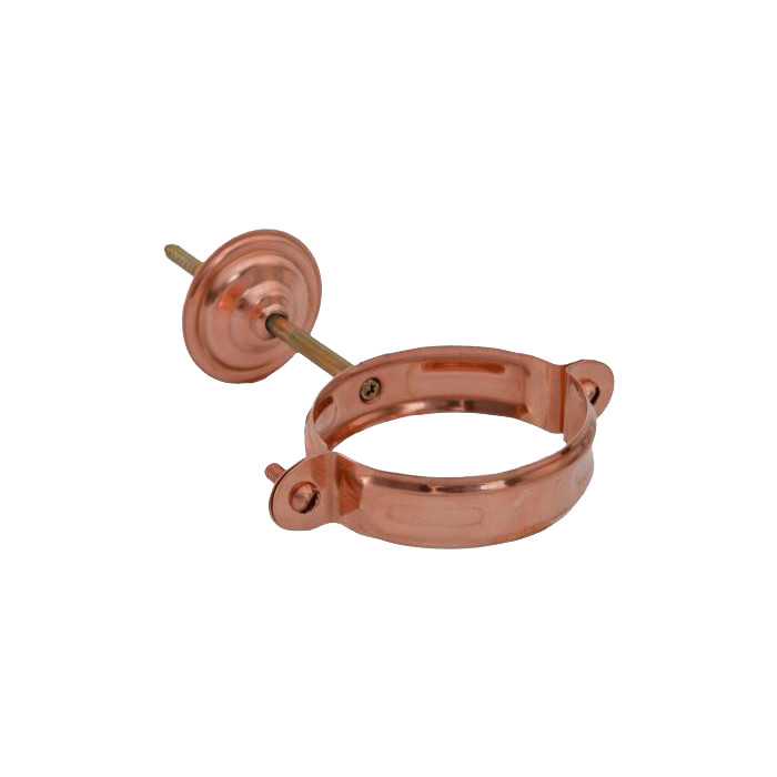 Хомут трубы с комплектом крепления, медь, d-90 мм, Aquasystem
