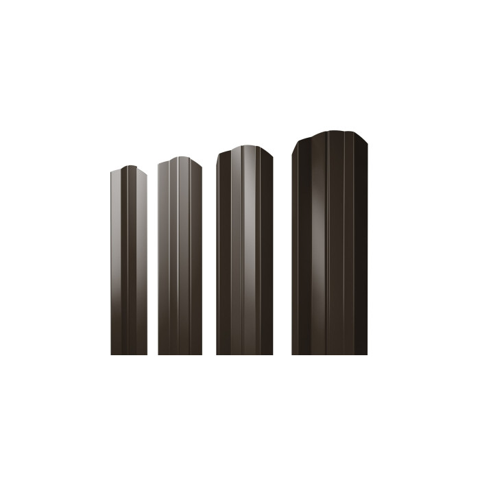 Штакетник М-образный А фигурный Grand Line 0,5 Rooftop Matte RR 32 Темно-Коричневый